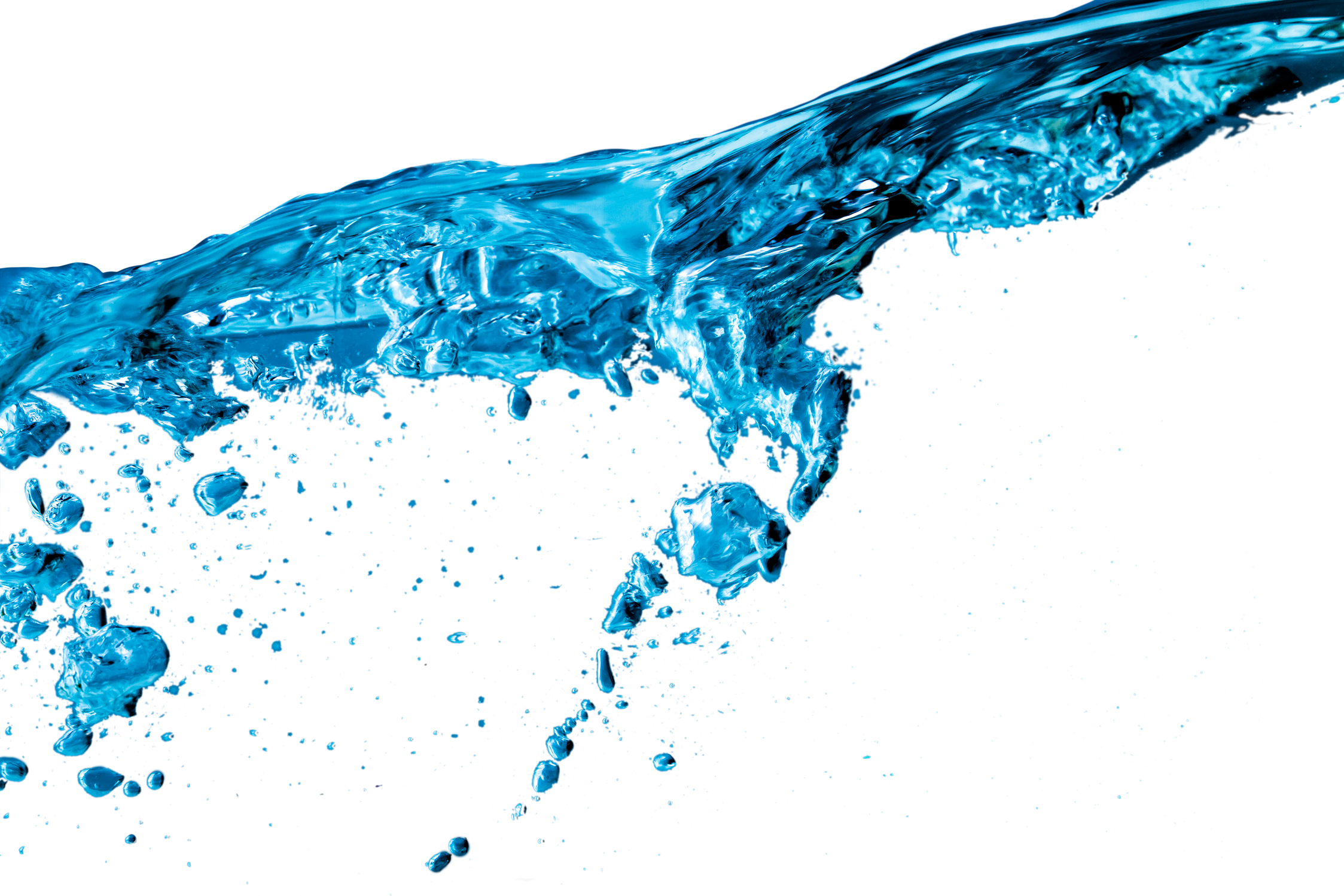 Blue Liquid Splashing Isolated on White Background